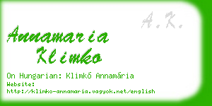 annamaria klimko business card